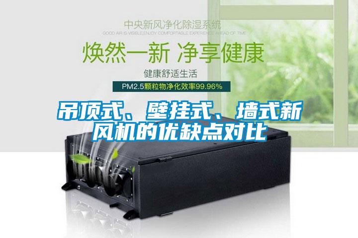 吊頂式、壁掛式、墻式新風機的優缺點對比