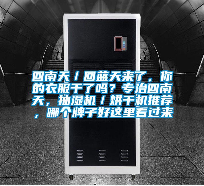 回南天／回藍天來了，你的衣服干了嗎？專治回南天，抽濕機／烘干機推薦，哪個牌子好這里看過來