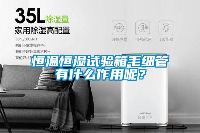 恒溫恒濕試驗箱毛細管有什么作用呢？