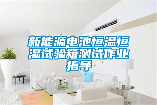 新能源電池恒溫恒濕試驗箱測試作業指導