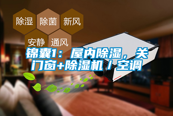 錦囊1:屋內除濕,關門窗+除濕機/空調