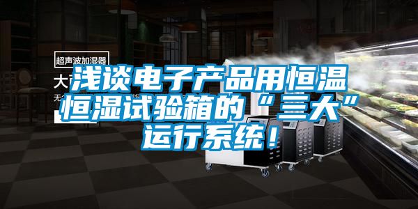 淺談電子產品用恒溫恒濕試驗箱的“三大”運行系統!